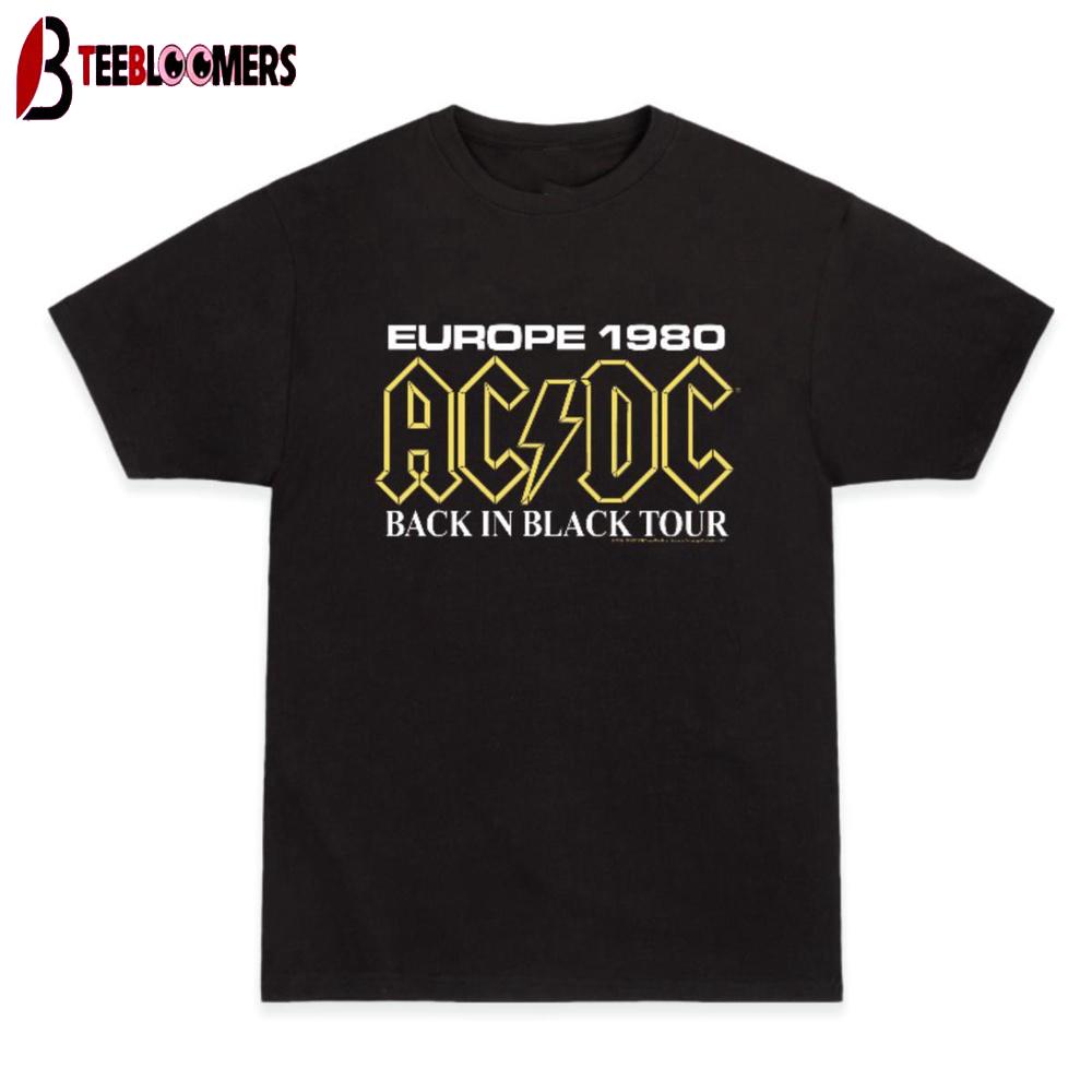 ACDC Back in Black Europe 1980 Tour Unisex T-Shirt