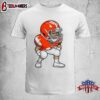 An Orange And White Cartoon Football Player Unisex T-Shirt