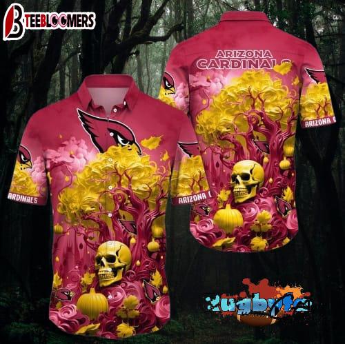 Arizona Cardinals Halloween Skull Pumpkin Hawaiian Shirt