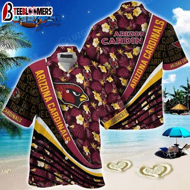Arizona Cardinals Nfl Football With Tropical Flower Pattern Hawaiian Shirt