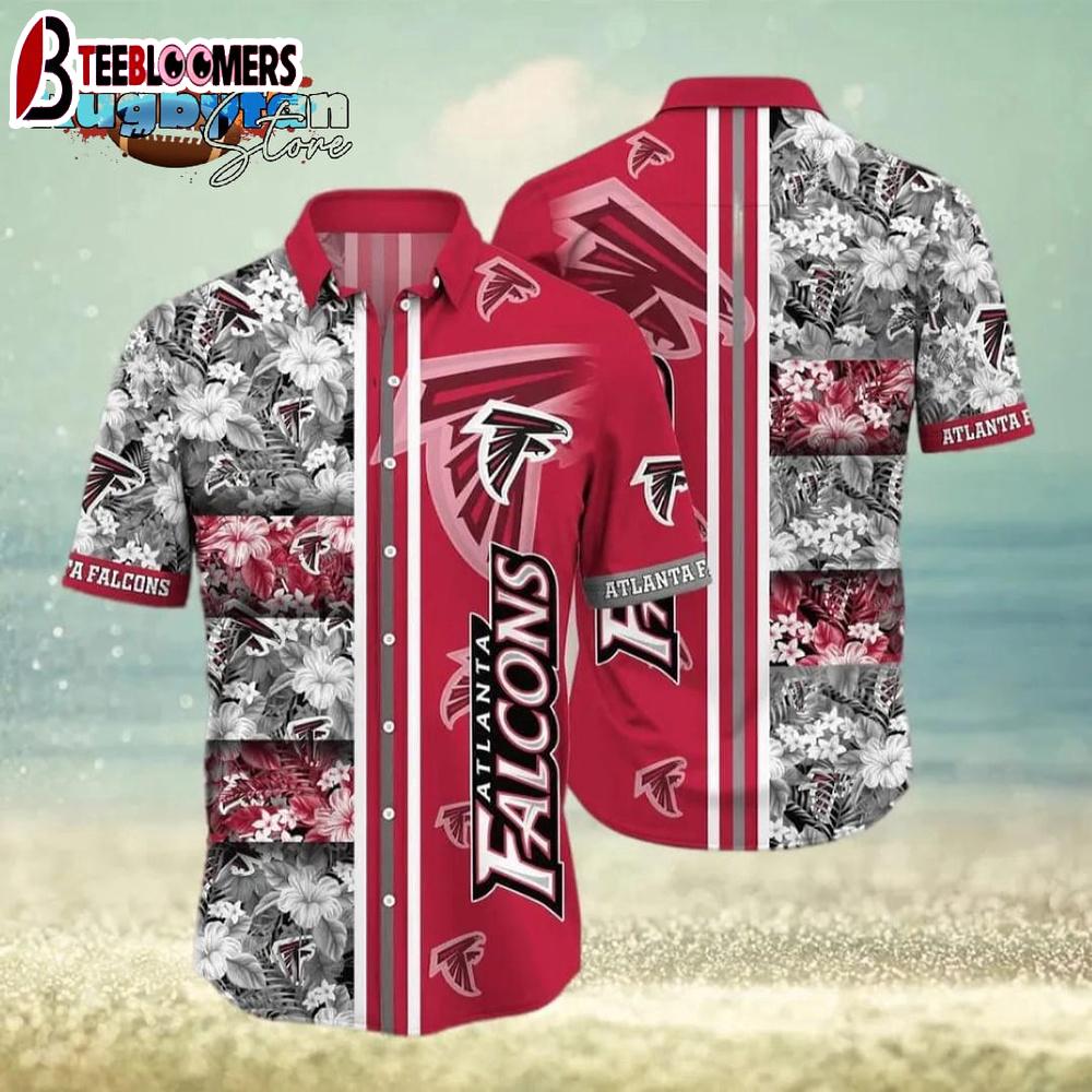 Atlanta Falcons NFL Flower Pattern Aloha Summer Vacation Gift Hawaiian Shirt