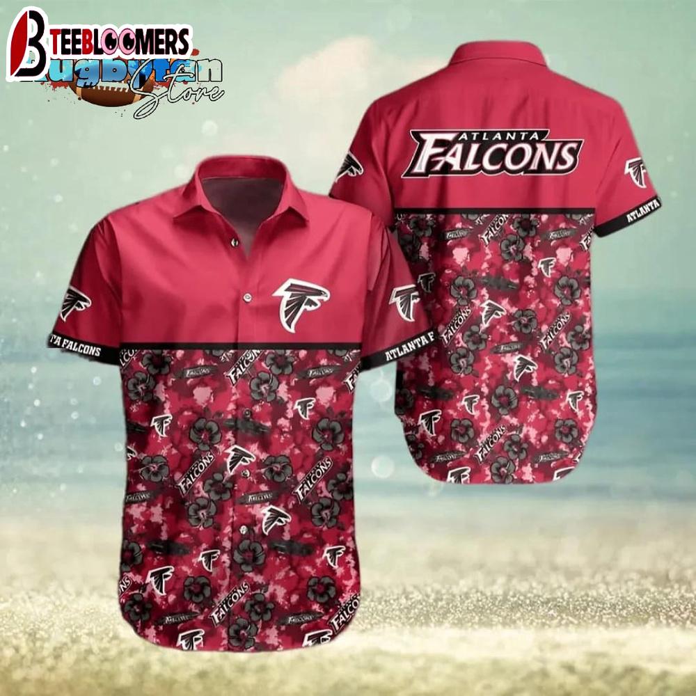 Atlanta Falcons NFL Flowers Pattern Beach Lovers Gift Hawaiian Shirt