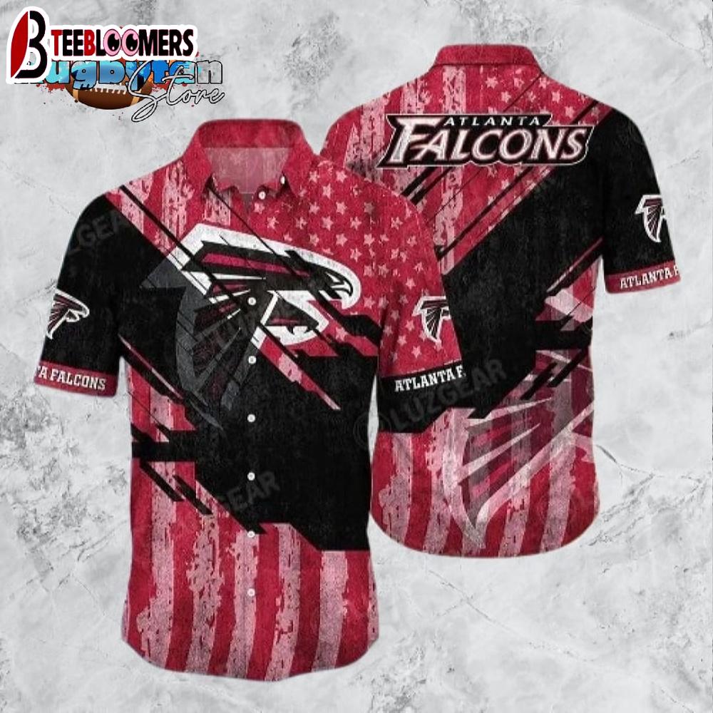 Atlanta Falcons NFL Football Hawaiian Shirt American Flag Print This Summer Best Gift For Fans