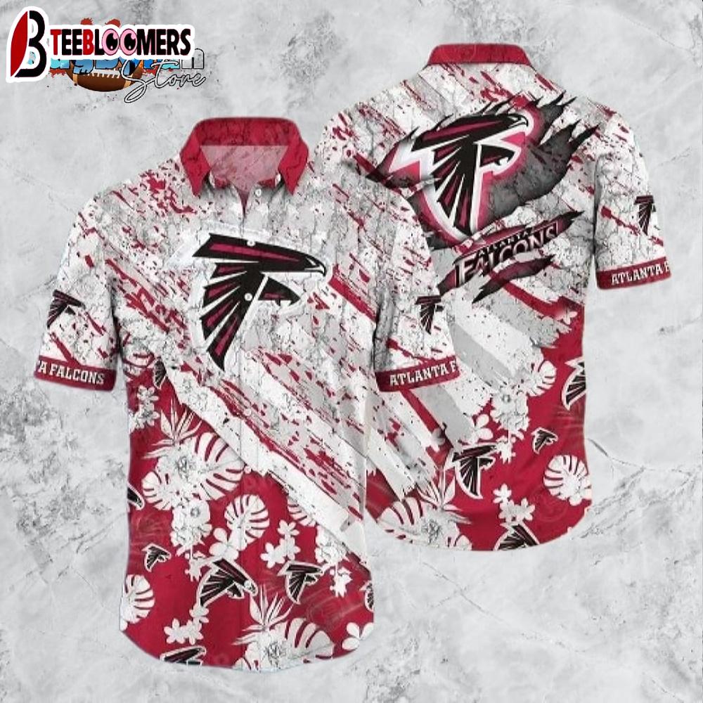 Atlanta Falcons NFL Hawaiian Floral Print American Flag Beach Shirt Short Style Hot Trending Summer