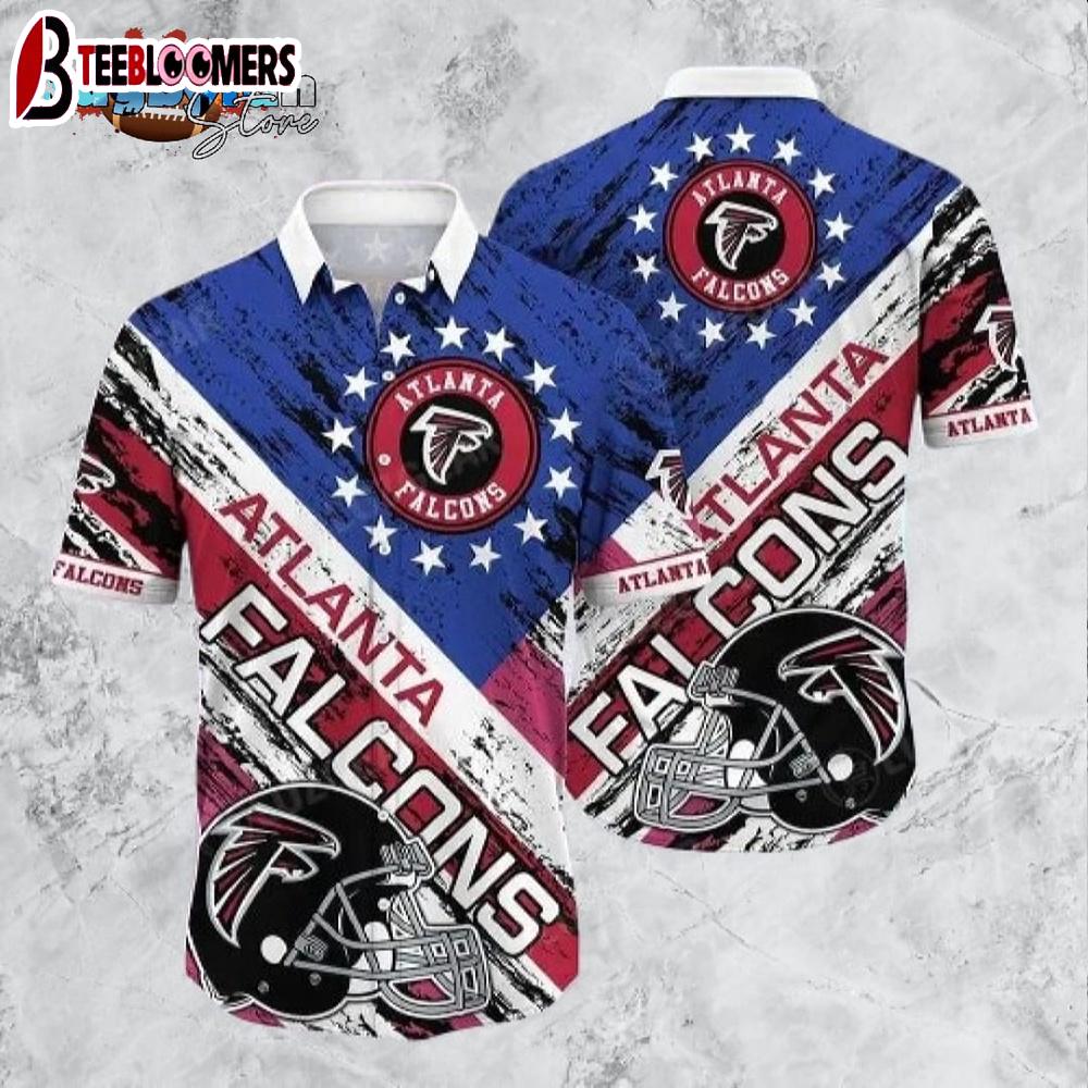 Atlanta Falcons NFL Hawaiian Shirt Graphic American Flag 3D Printed Short Shirt Best Gift For Fans