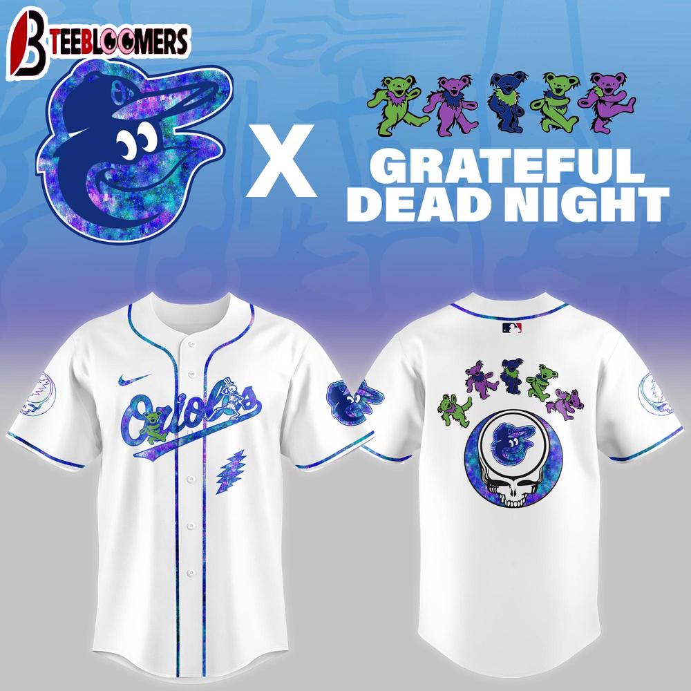 Baltimore Orioles MLB x Grateful Dead Night Baseball Jersey Shirt