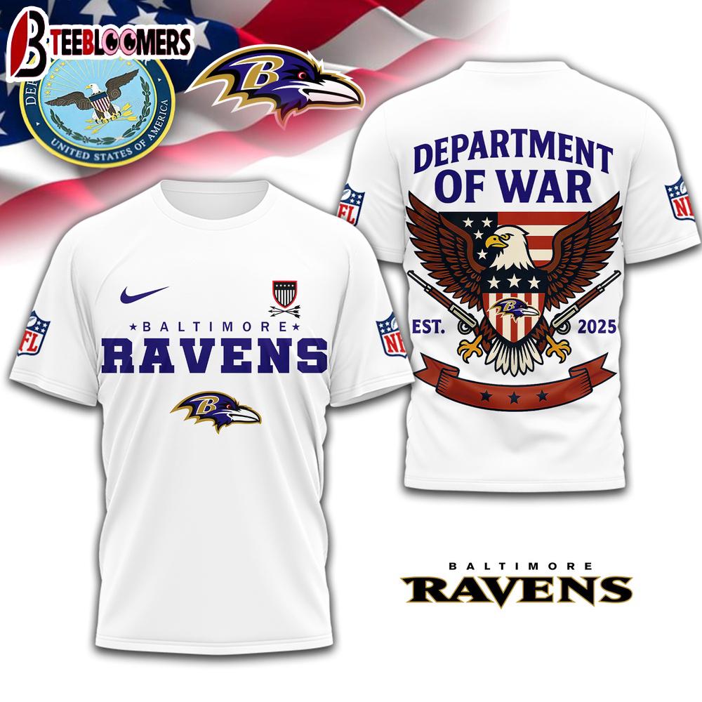 Baltimore Ravens NFL Department Of War 3D T-Shirt