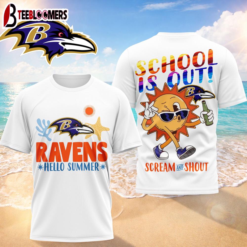 Baltimore Ravens NFL Hello Summer 3D T-Shirt
