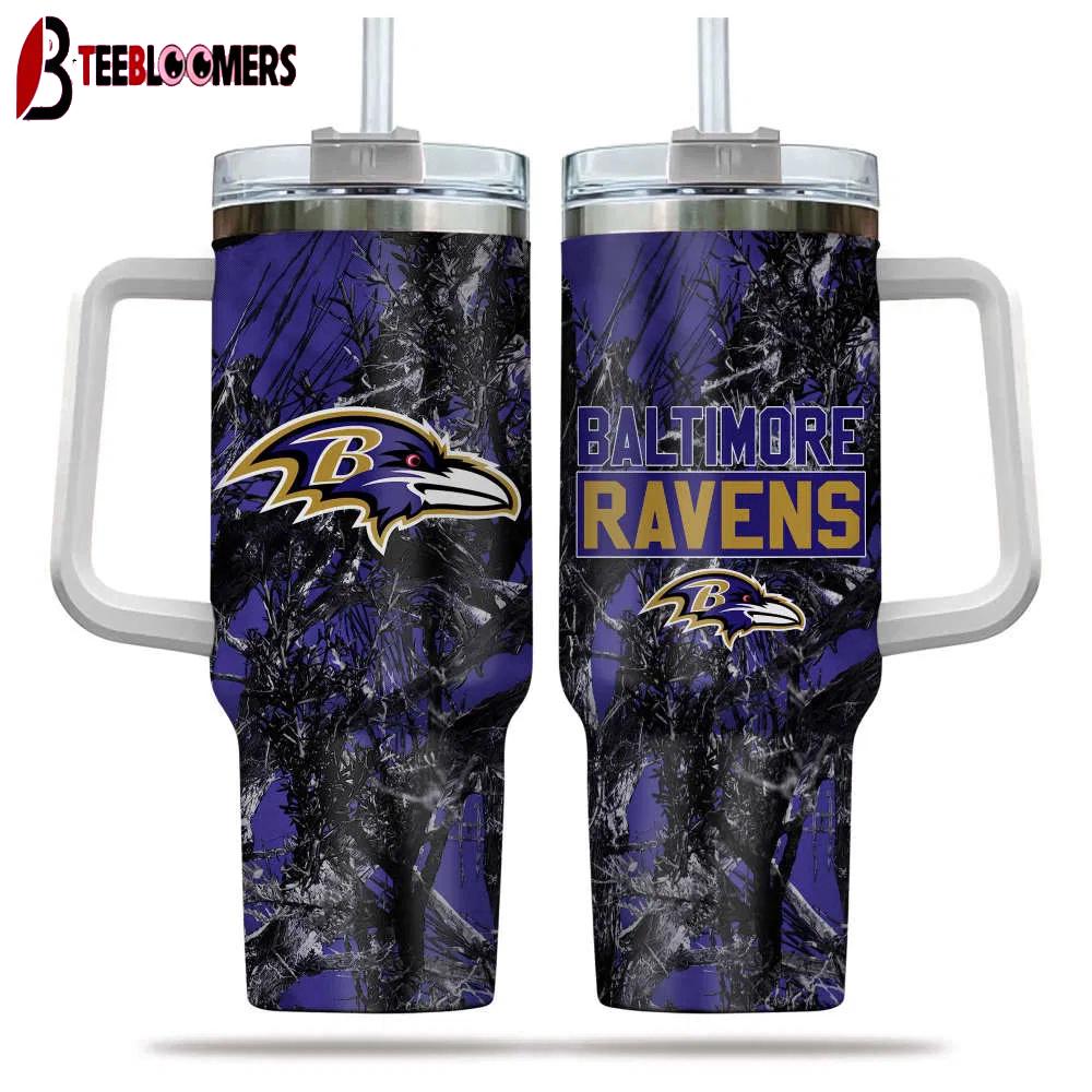 Baltimore Ravens NFL Hunting Tumbler 40Oz Handle