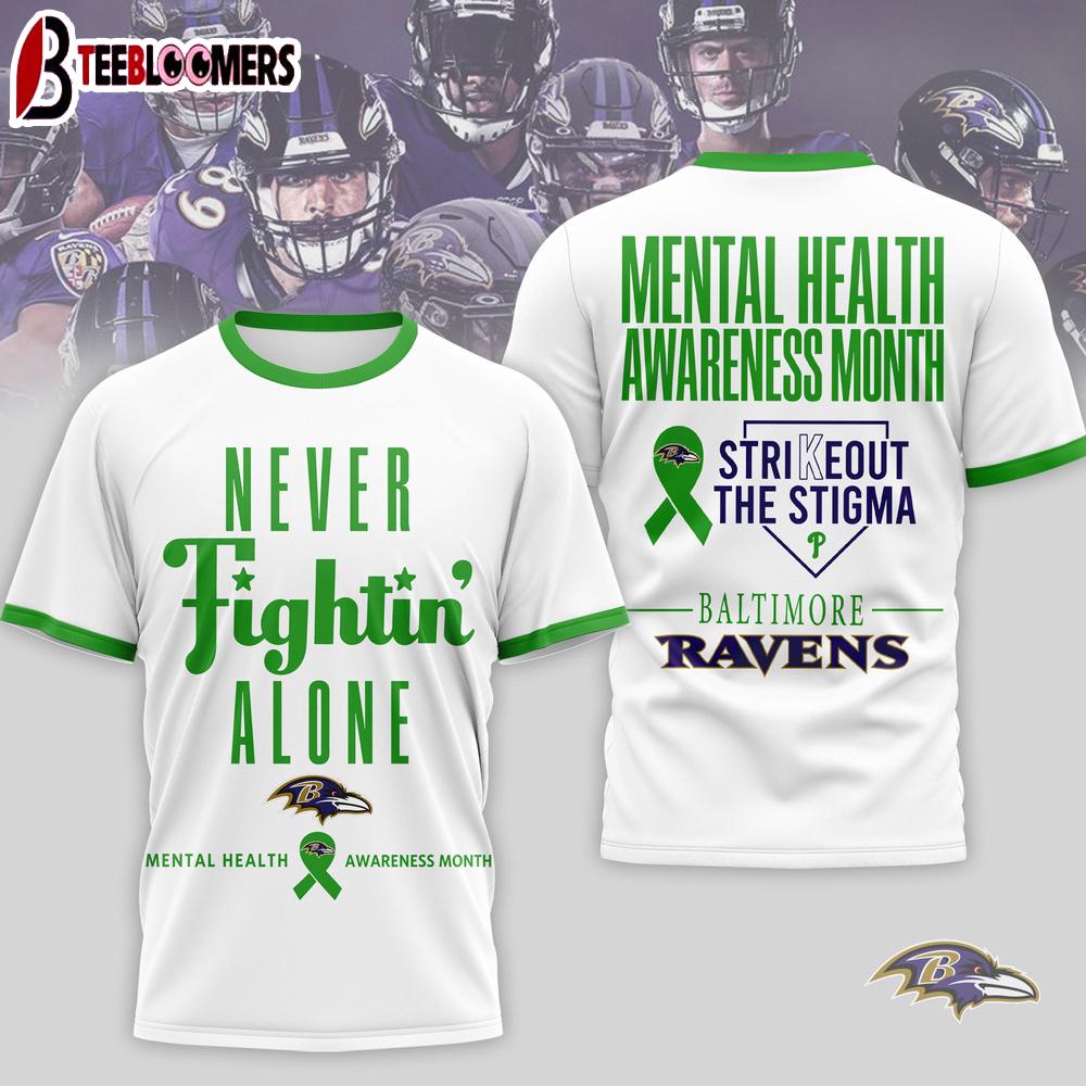 Baltimore Ravens NFL Mental Health Matters 3D T-Shirt