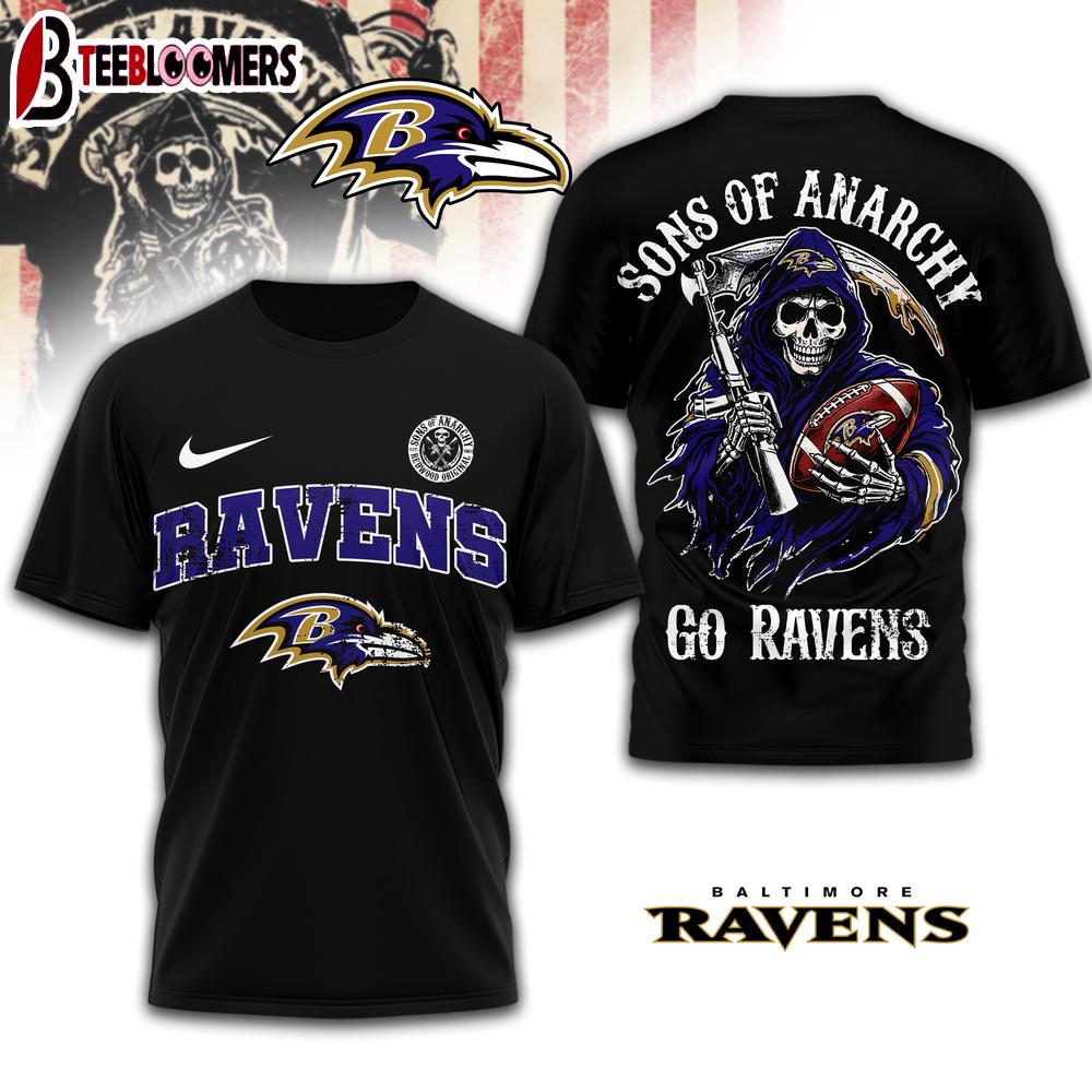 Baltimore Ravens NFL Sons of Anarchy 3D T-Shirt