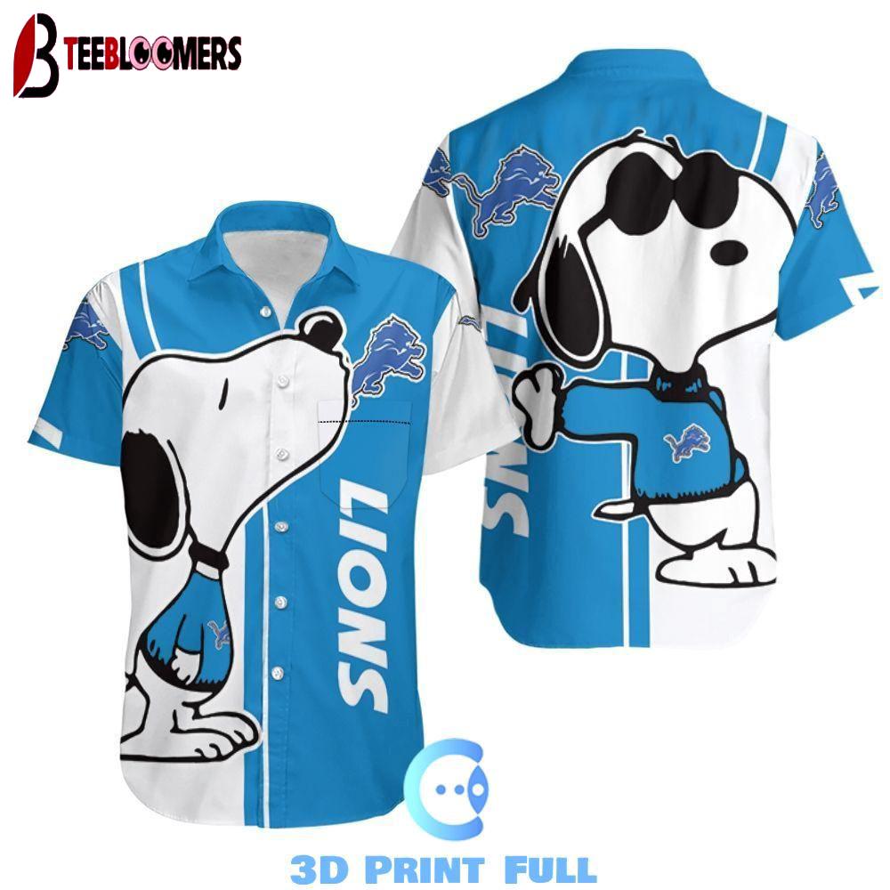 Beach Shirt Detroit Lions Snoopy Lover All Over Print Printed Hawaiian Shirt Combo Beach