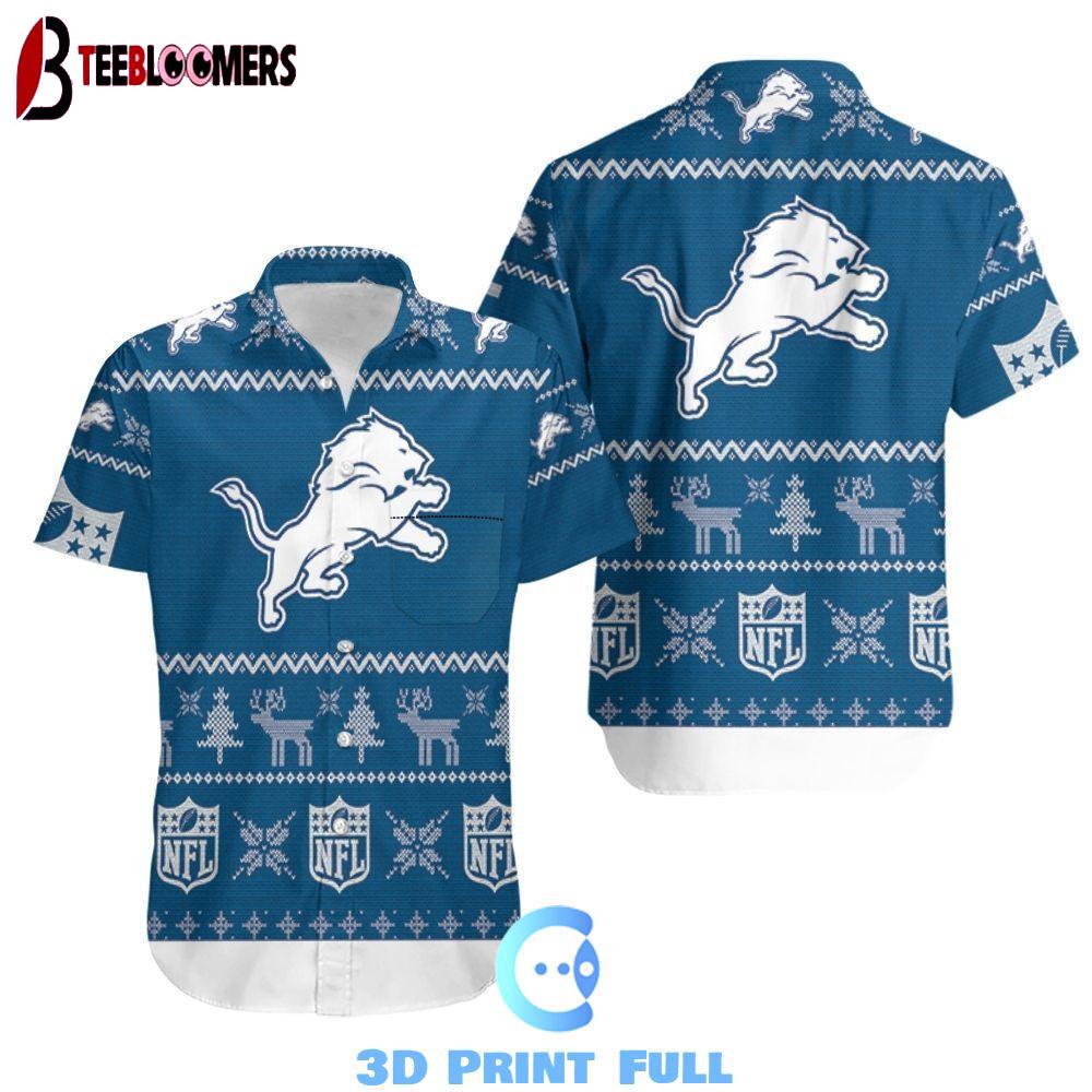 Beach Shirt Detroit Lions Ugly Sweatshirt Christmas All Over Print Hawaiian Shirt Beach Set