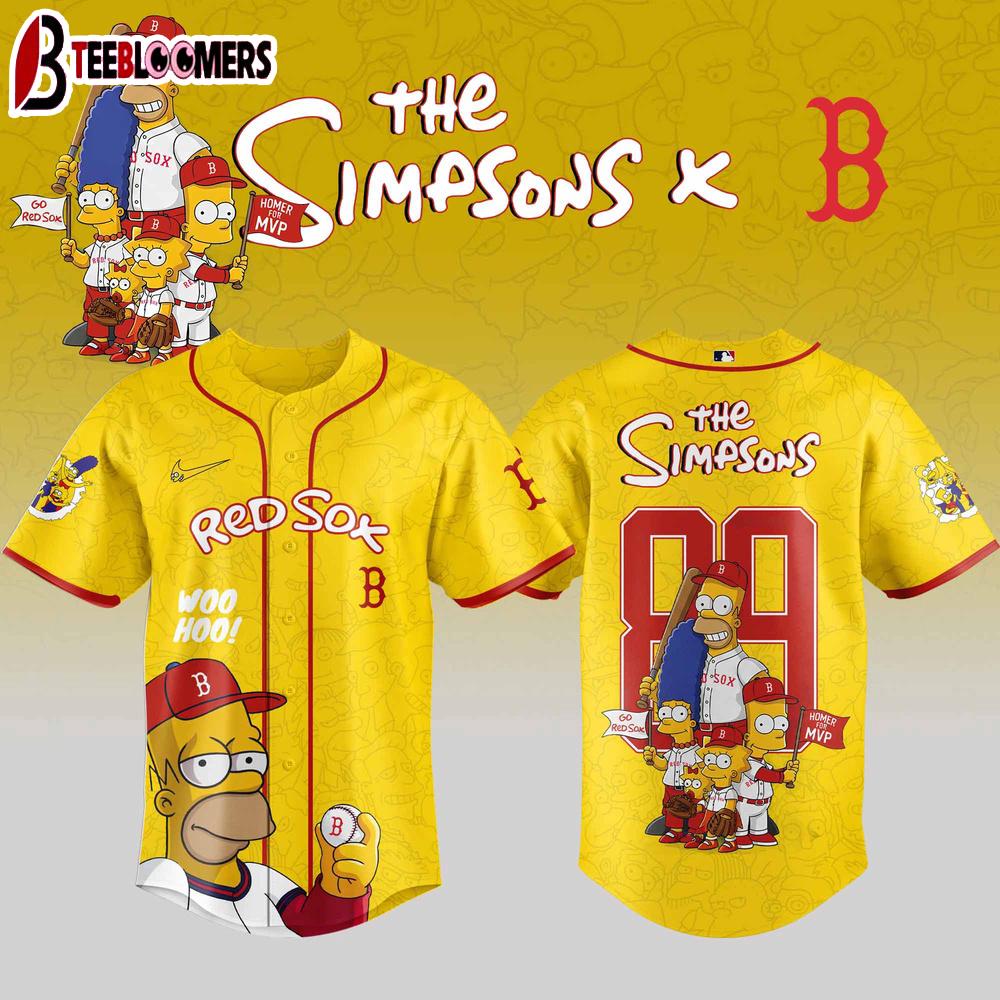 Boston Red Sox MLB x The Simpsons Baseball Jersey Shirt For Fans