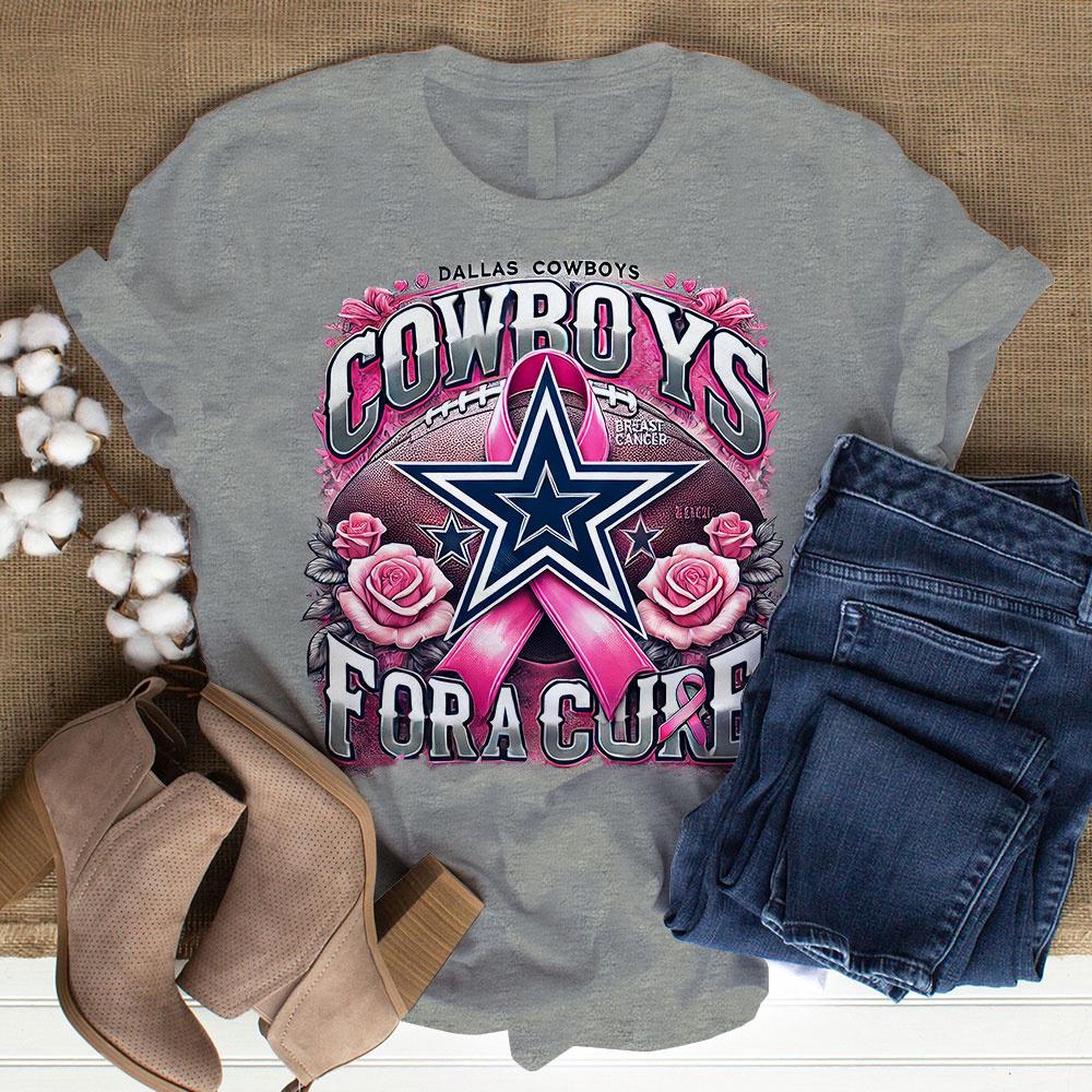 Breast Cancer Awareness x Dallas Cowboys Pattern Unisex T-Shirt For Fans