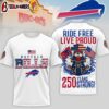 Buffalo Bills NFL Buc-ee's Harley Davidson 250th Independence Day Of America 3D T-Shirt