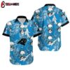 Carolina Panthers Coconut Leaves And Skulls Hawaiian Shirt For Fans