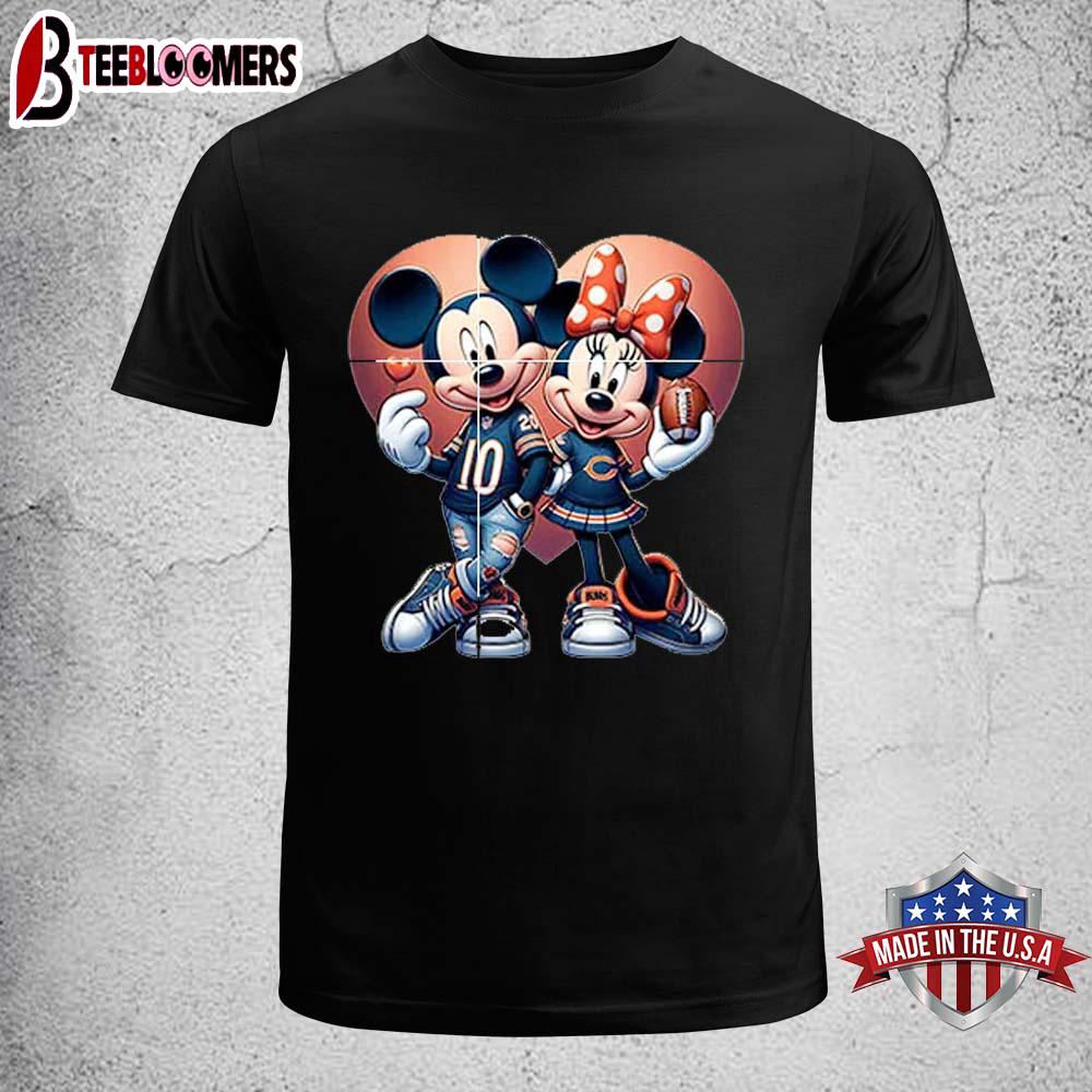 Chicago Bears Mickey And Minnie Mouse Unisex T-Shirt