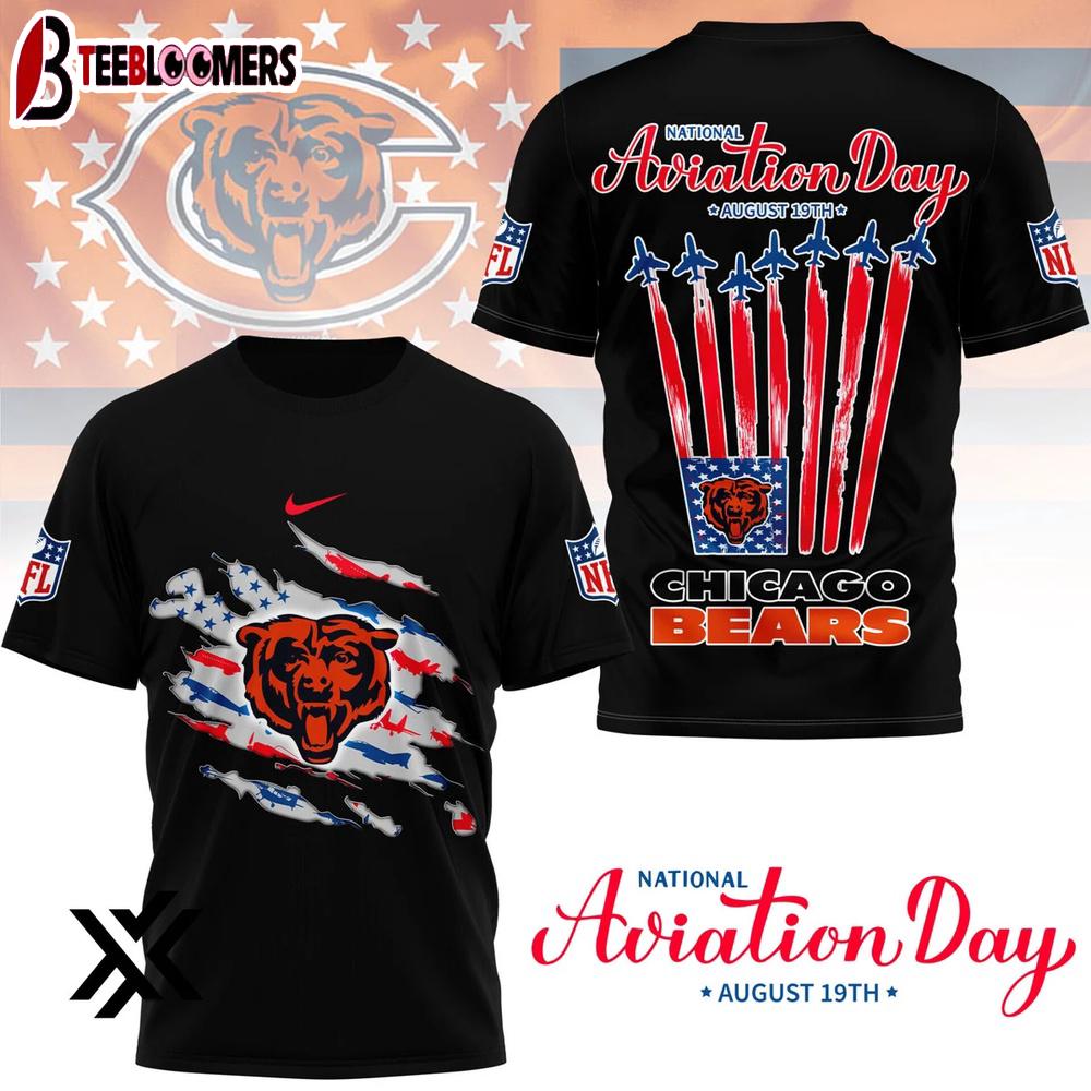 Chicago Bears National Aviation Day 3D Shirt Gift For Fans