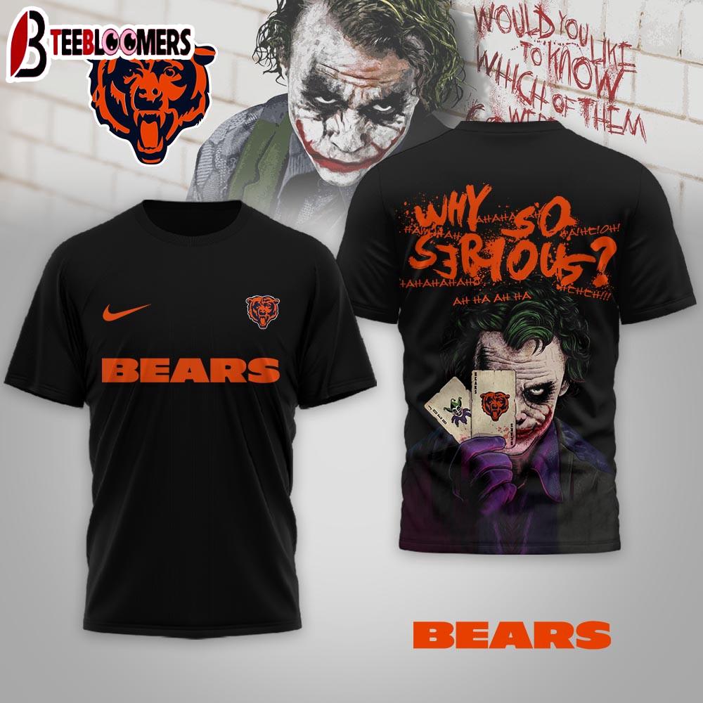 Chicago Bears NFL Joker Why So Serious 3D T-Shirt For Fans