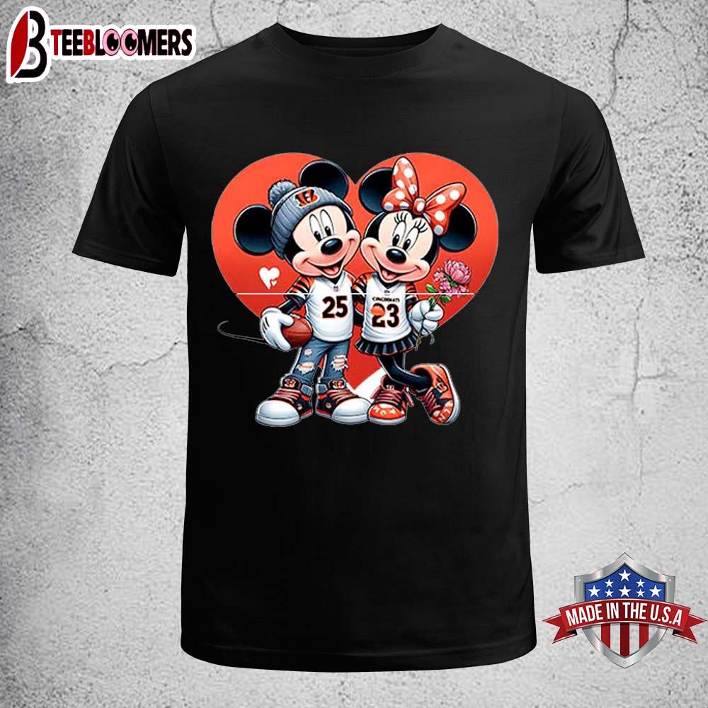 Cincinnati Bengals Mickey And Minnie Mouse Unisex T-Shirt