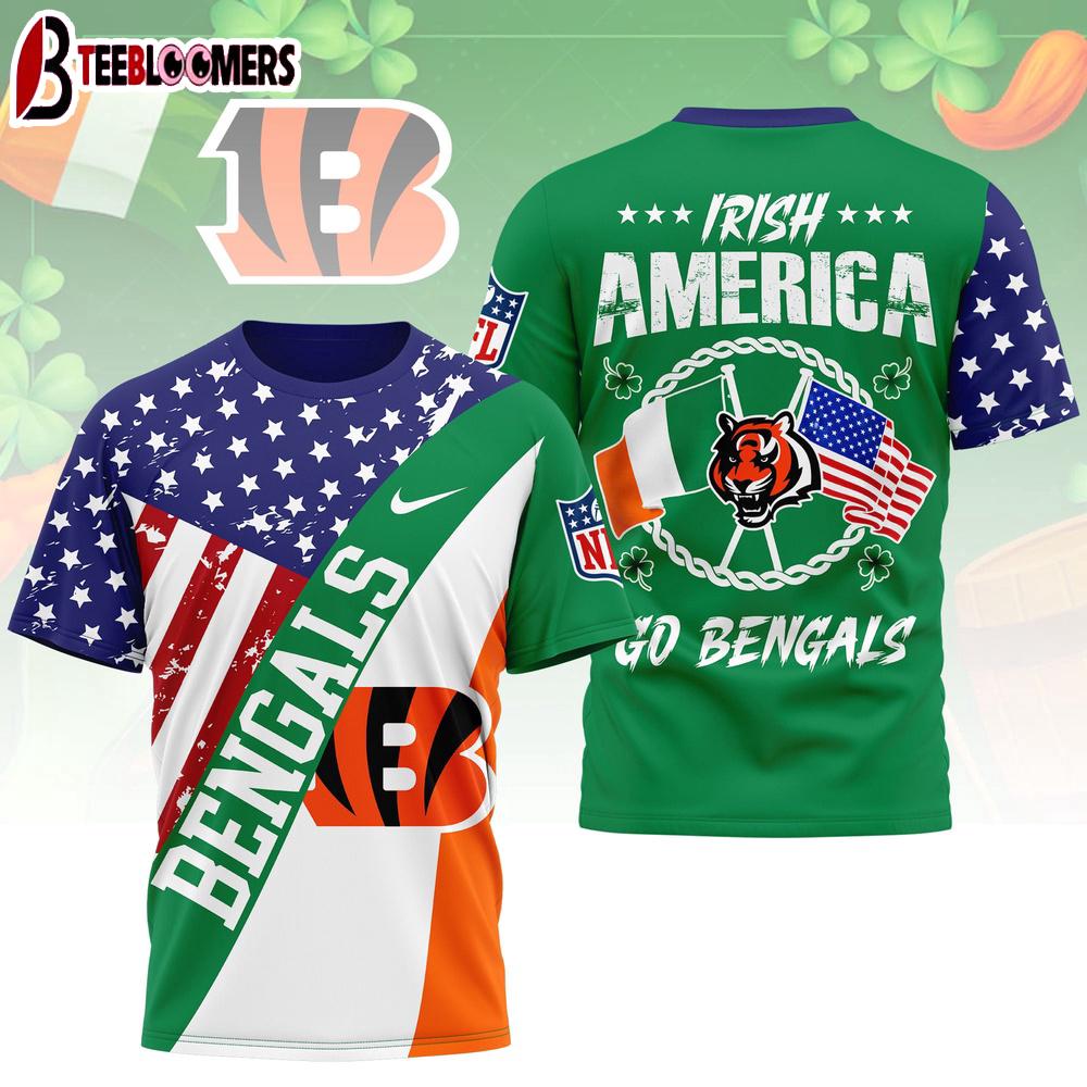 Cincinnati Bengals NFL Irish America 3D T-Shirt For Fans