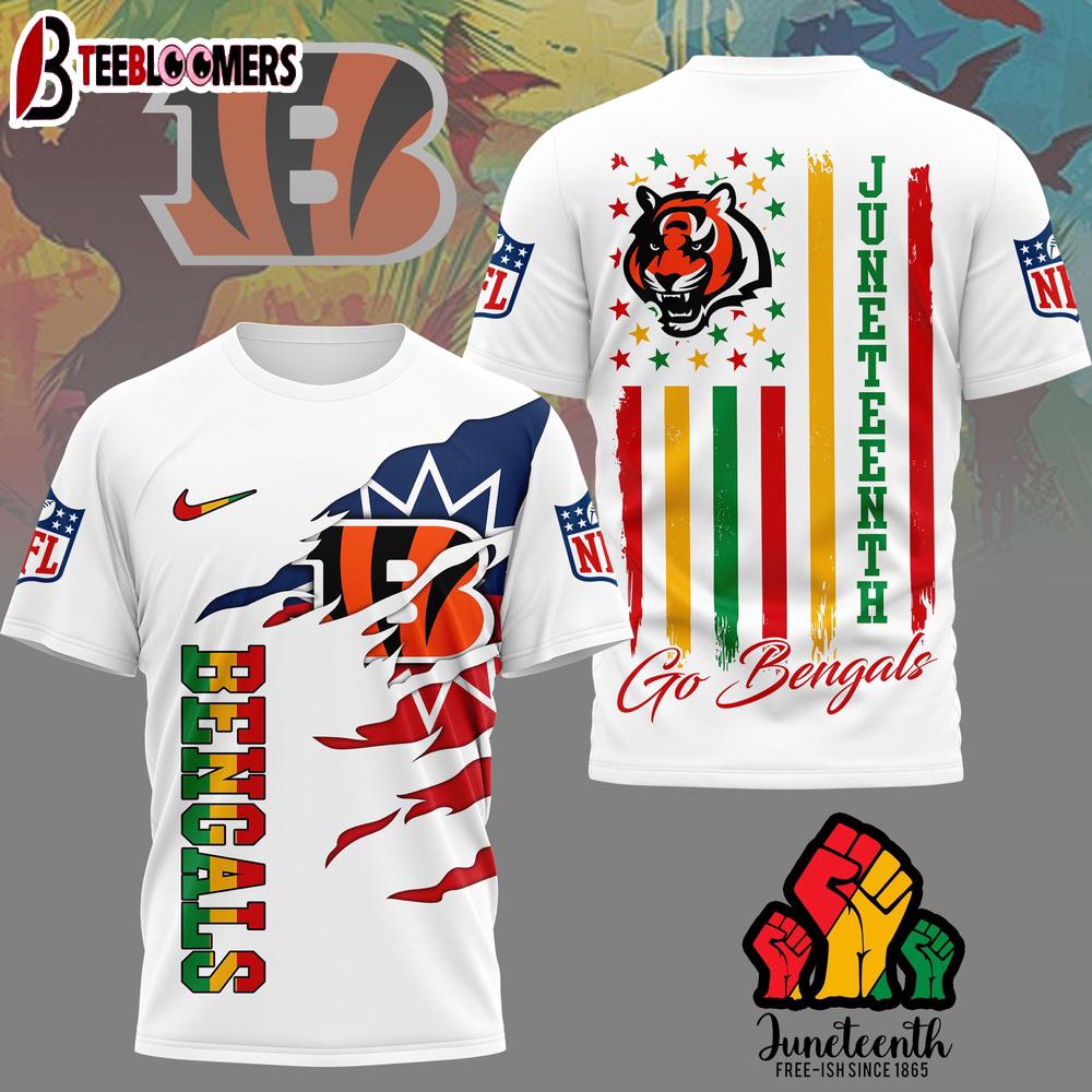 Cincinnati Bengals NFL Juneteenth Freedom 3D T-Shirt