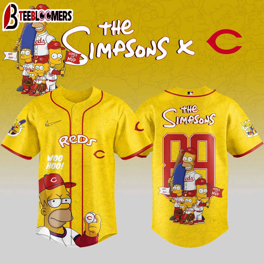 Cincinnati Reds MLB x The Simpsons Baseball Jersey Shirt For Fans