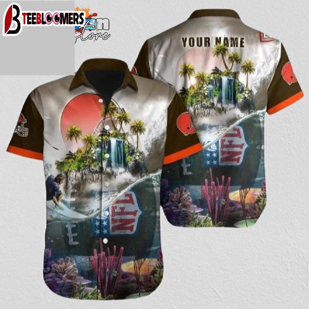 Cleveland Browns Hawaiian Shirt NFL Football Print Personalized Aloha Hawaiian Shirt For Men Women
