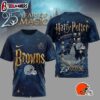 Cleveland Browns NFL Harry Potter 25 Years Of Magic 3D T-Shirt For Fans