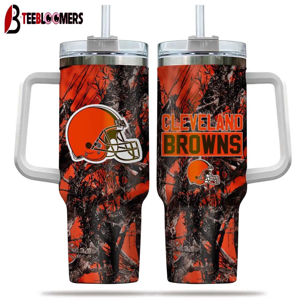 Cleveland Browns NFL Hunting Tumbler 40Oz Handle