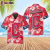 Cleveland Guardians Hibiscus Emblem Summer Hawaiian Shirt