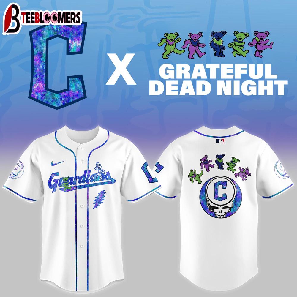 Cleveland Guardians MLB x Grateful Dead Night Baseball Jersey Shirt