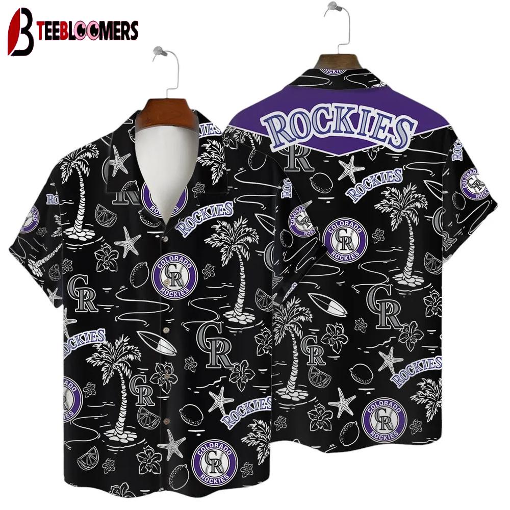 Colorado Rockies Black Tropics Summer Hawaiian Shirt