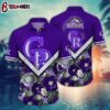 Colorado Rockies Chevron Bloom Summer Hawaiian Shirt