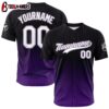 Custom Name And Number Black-Purple Pattern Baseball Jersey Shirts
