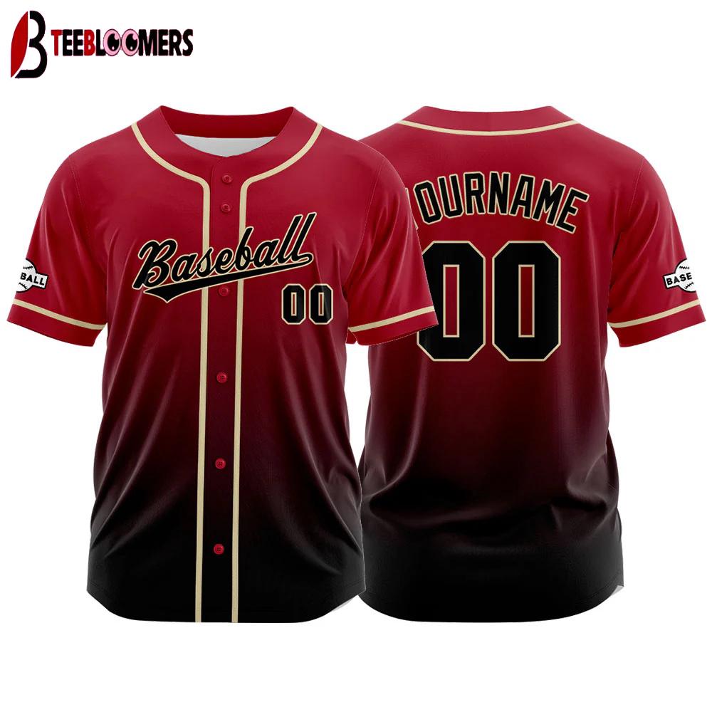 Custom Name And Number black-red Baseball Jersey Shirts