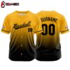 Custom Name And Number black-yellow Baseball Jersey Shirts