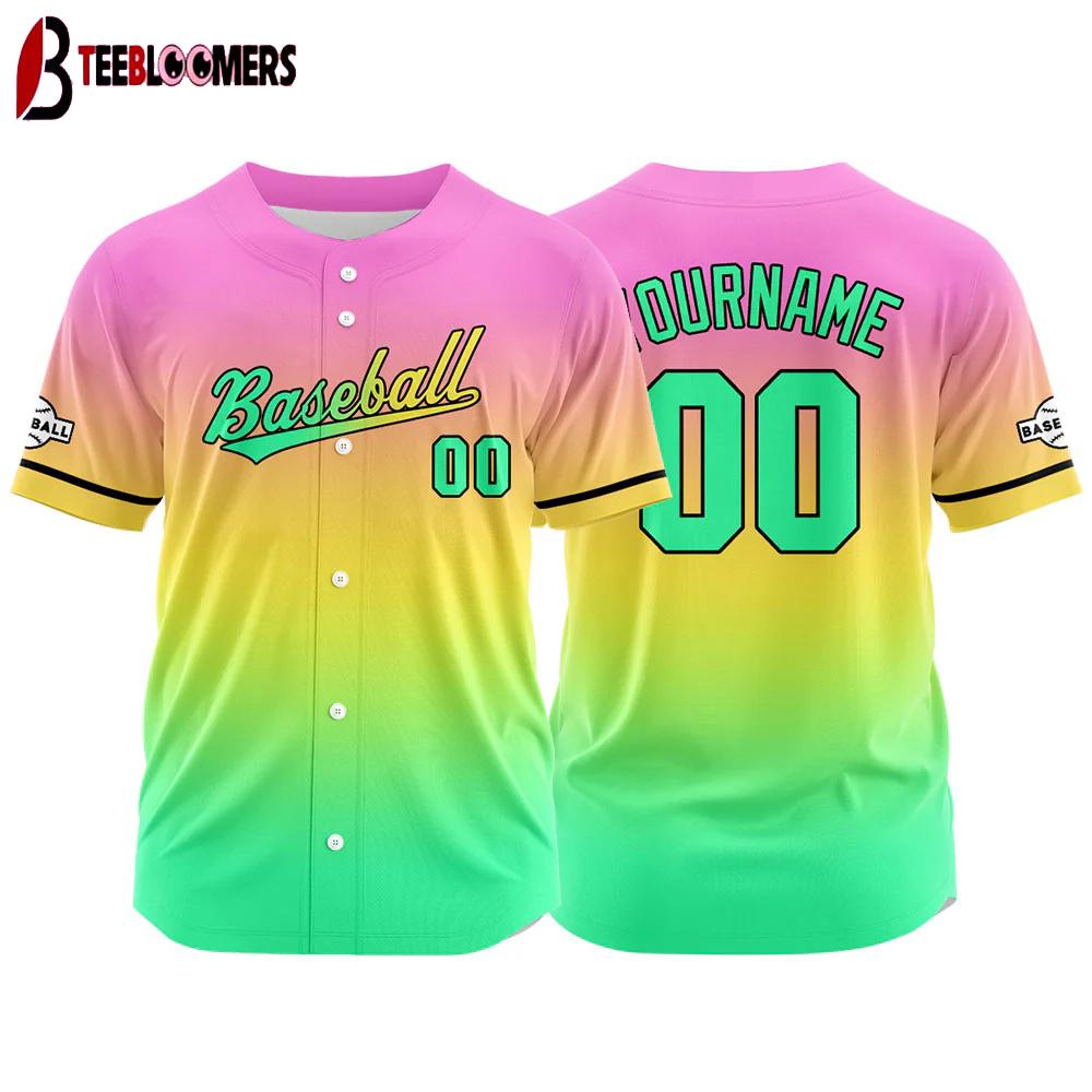 Custom Name And Number Colorful Baseball Jersey Shirts