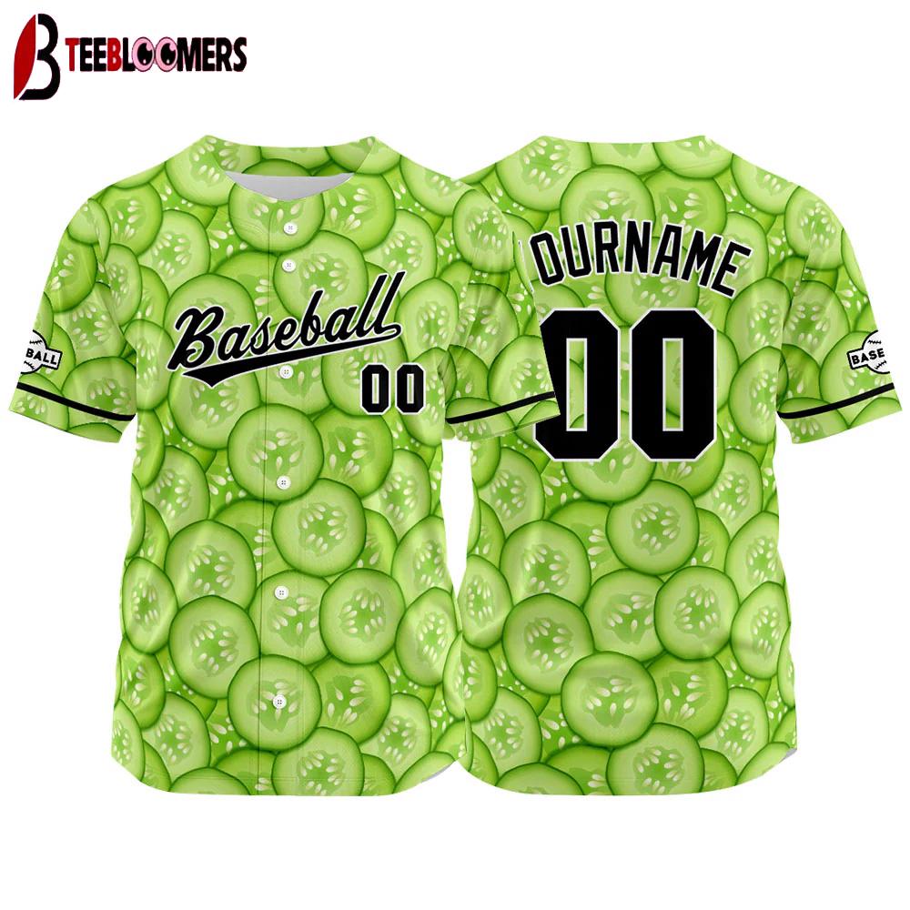 Custom Name And Number cucumber Baseball Jersey Shirts
