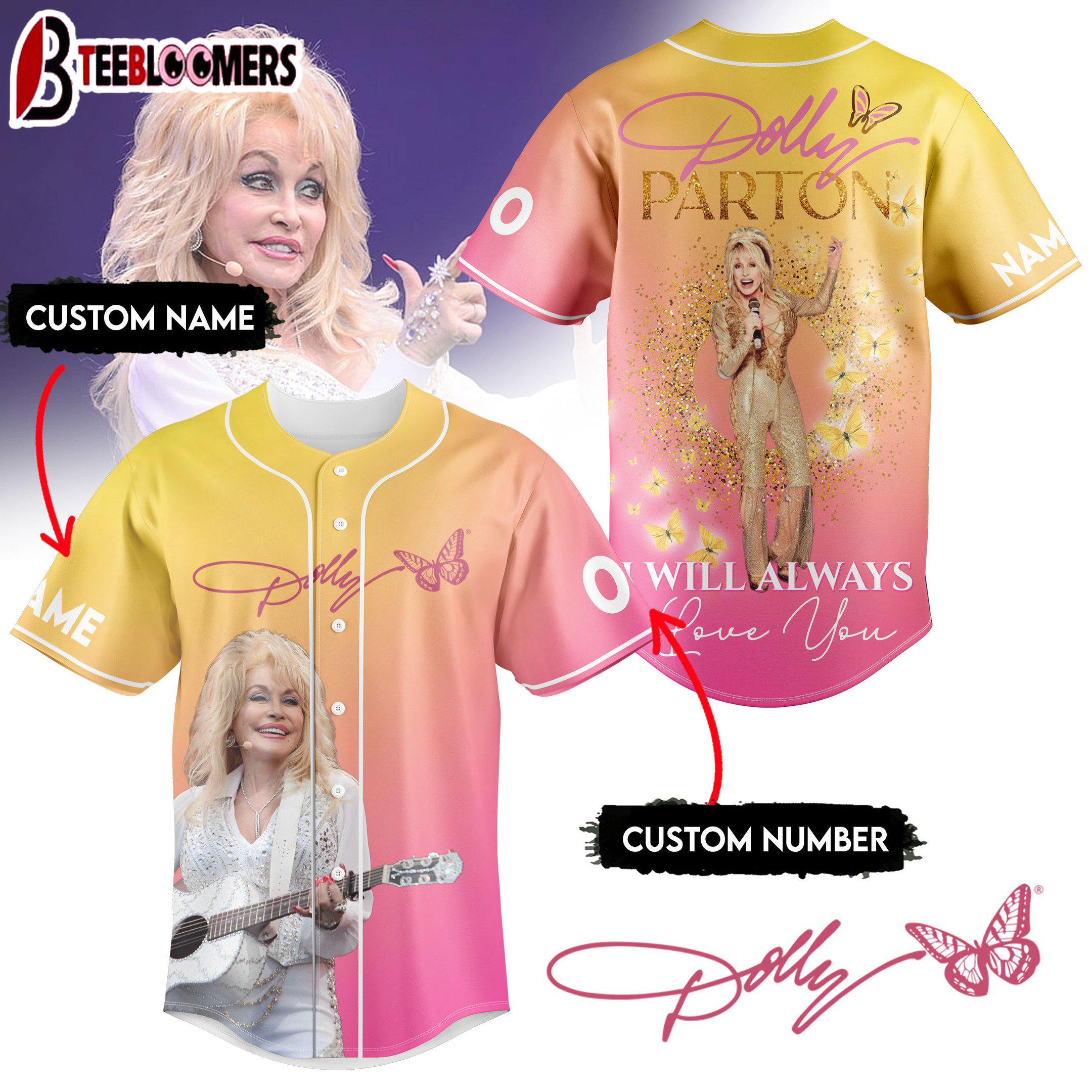 Custom Name And Number Dolly Parton Music Baseball Jersey Shirt For Fans Custom Name And Number Dolly Parton Music Baseball Jersey Shirt For Fans