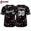 Custom Name And Number Flowers Pattern Baseball Jersey Shirts