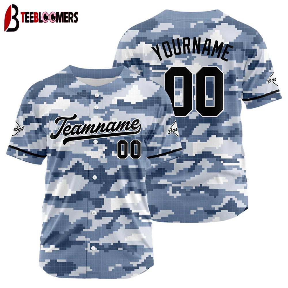 Custom Name And Number gray blue Baseball Jersey Shirts