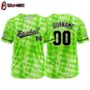 Custom Name And Number Green Color Baseball Jersey Shirts