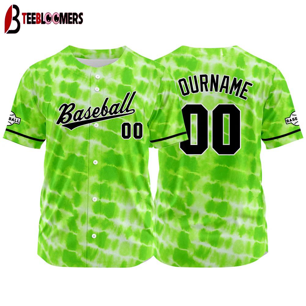 Custom Name And Number Green Color Baseball Jersey Shirts