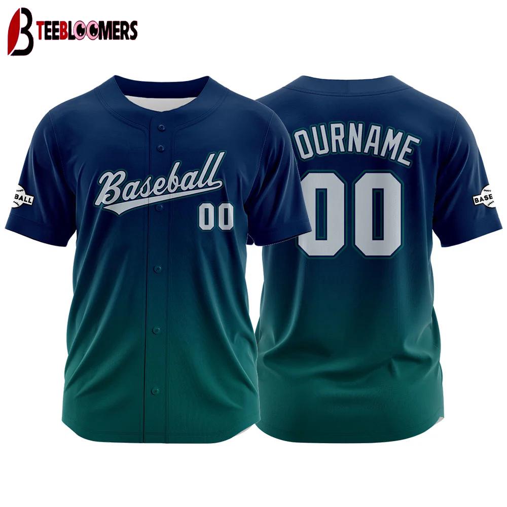 Custom Name And Number green-navy Baseball Jersey Shirts