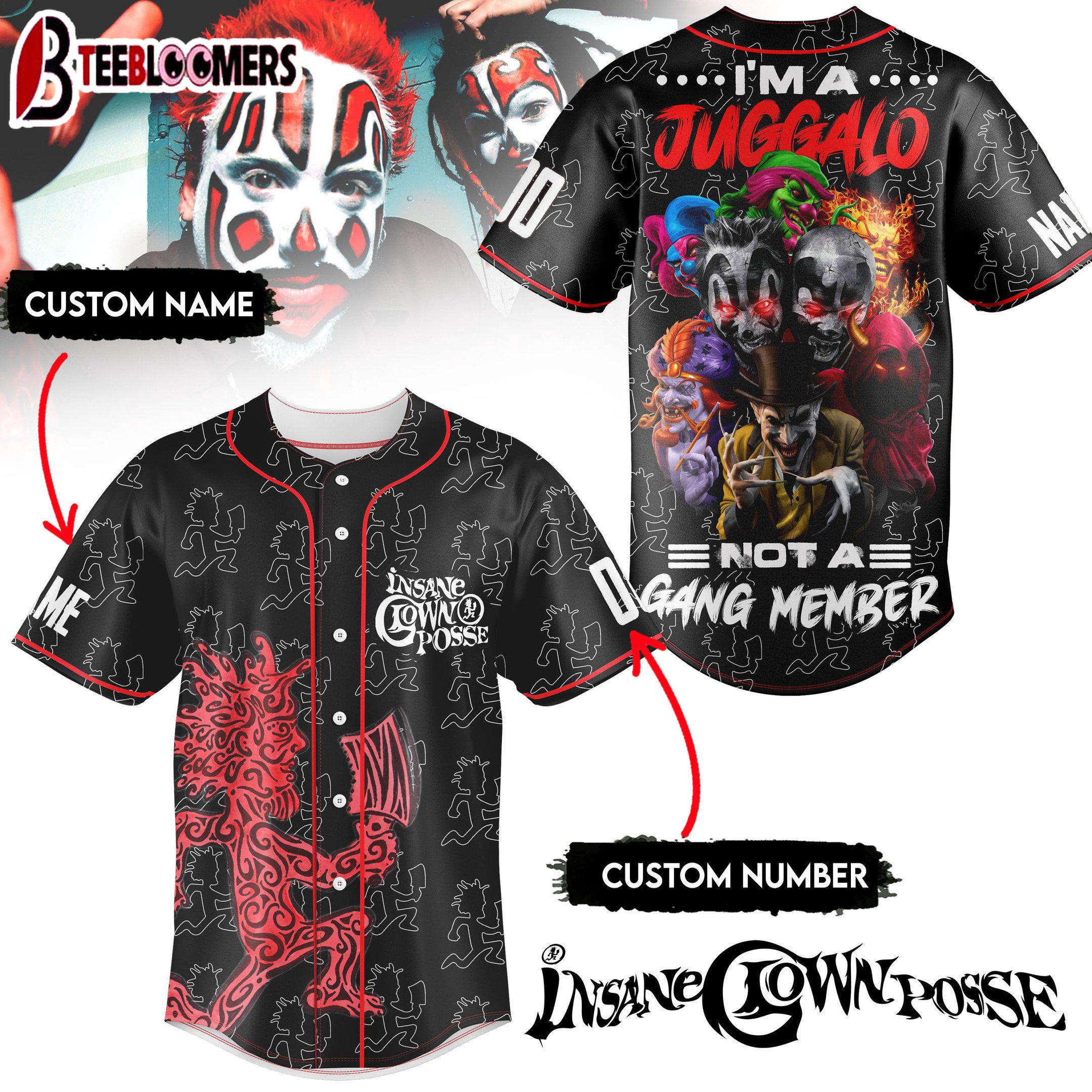 Custom Name And Number Insane Clown Posse Music Baseball Jersey Shirt For Fans Custom Name And Number Insane Clown Posse Music Baseball Jersey Shirt For Fans