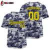 Custom Name And Number Leave Pattern Baseball Jersey Shirts