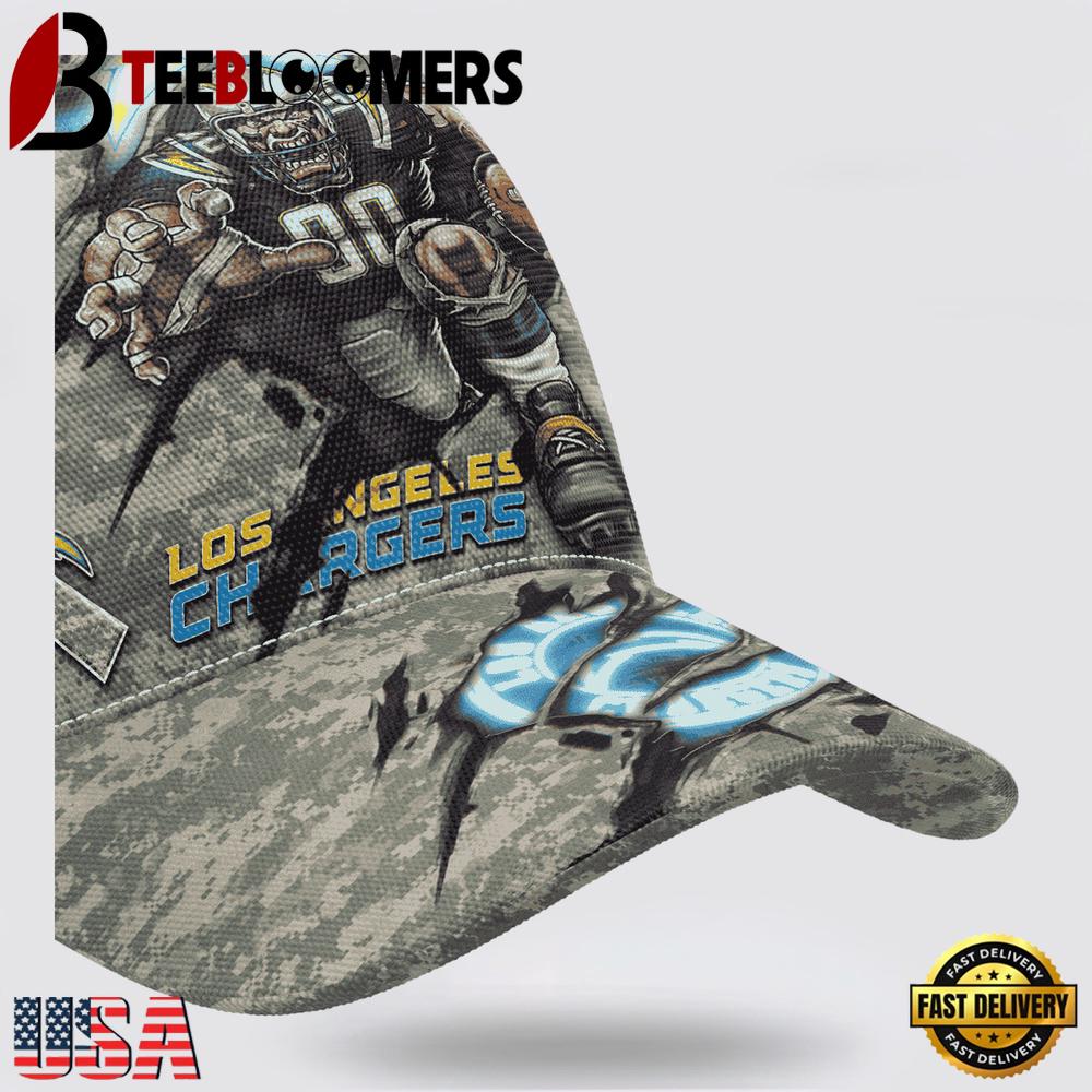 Custom Name And Number NFL Chargers Camo Mascot Classic Baseball Cap For Men Women 2025 Custom Name And Number NFL Chargers Camo Mascot Classic Baseball Cap For Men Women 2025