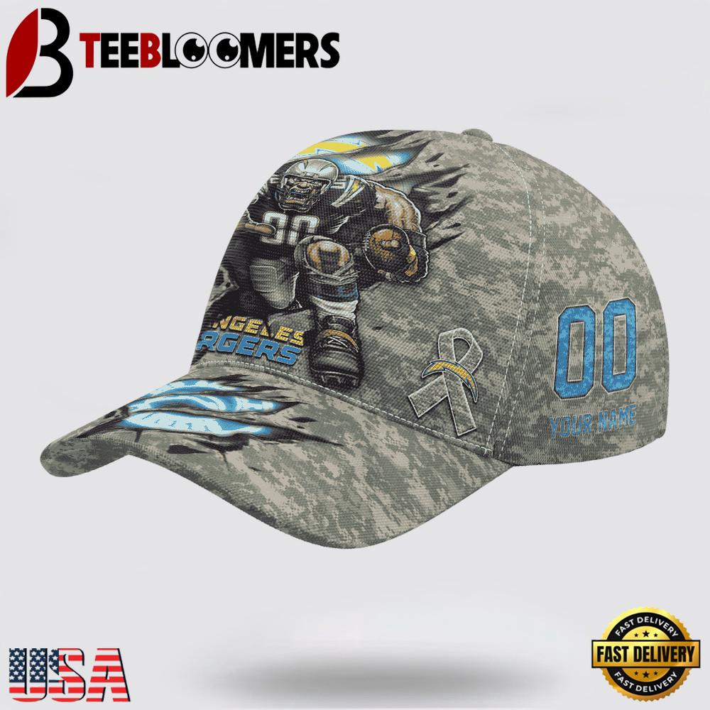 Custom Name And Number NFL Chargers Camo Mascot Classic Baseball Cap For Men Women 2025 Custom Name And Number NFL Chargers Camo Mascot Classic Baseball Cap For Men Women 2025